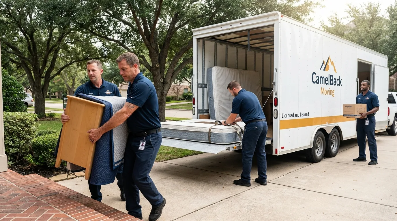 Crew loading residential truck for cross-state move from Taylors, SC